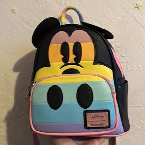 Pastel Rainbow Mickey Loungefly backpack